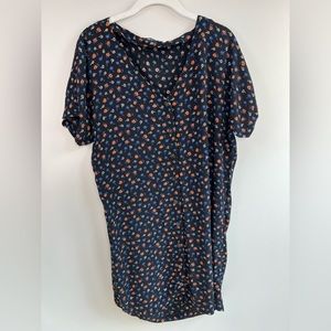 Madewell dress, black/floral print, size XXS extra extra small